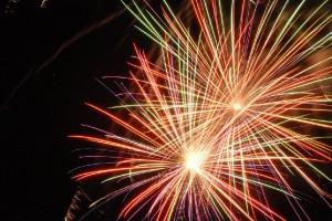 a large firework exploding against a dark sky